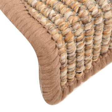 Stair Mats Self-adhesive 15 pcs 56x17x3 cm Light Brown