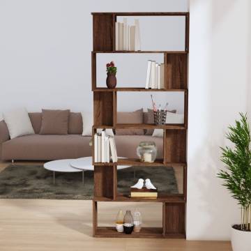 Book Cabinet/Room Divider Brown Oak 80x24x192 cm Engineered Wood