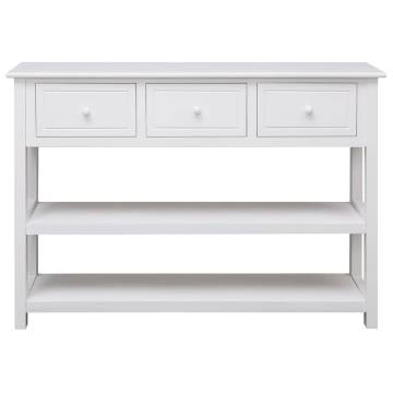 Sideboard White 108x30x76 cm Solid Wood Paulownia