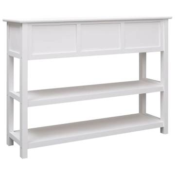 Sideboard White 108x30x76 cm Solid Wood Paulownia