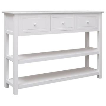 Sideboard White 108x30x76 cm Solid Wood Paulownia