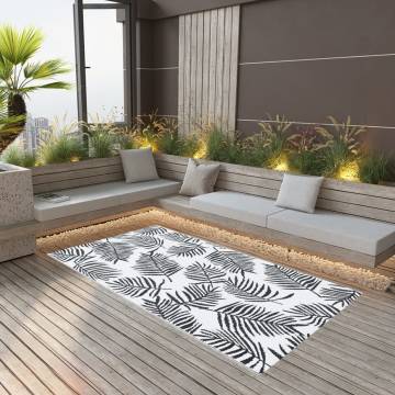 Outdoor Carpet White and Black 80x150 cm PP