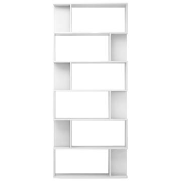 Book Cabinet/Room Divider High Gloss White 80x24x192 cm Engineered Wood