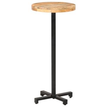 Bar Table Round Ø50x110 cm Rough Mango Wood