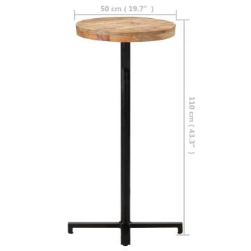 Bar Table Round Ø50x110 cm Rough Mango Wood