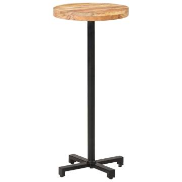 Bar Table Round Ø50x110 cm Rough Mango Wood