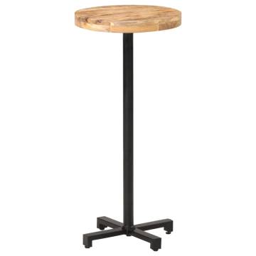 Bar Table Round Ø50x110 cm Rough Mango Wood