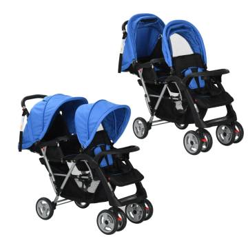 Tandem Stroller Steel Blue and Black