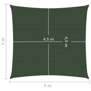 Sunshade Sail 160 g/m² Dark Green 5x5 m HDPE