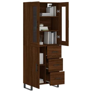 Highboard Brown Oak 69.5x34x180 cm Engineered Wood