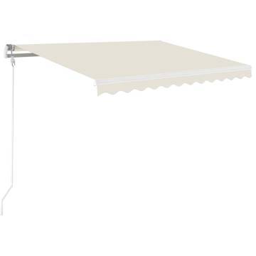 Manual Retractable Awning with LED 350x250 cm Cream