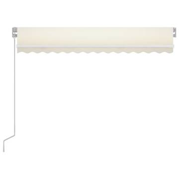 Manual Retractable Awning with LED 350x250 cm Cream