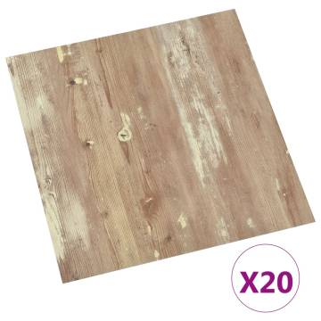 Self-adhesive Flooring Planks 20 pcs PVC 1.86 m² Brown