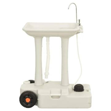 Camping Hand Wash Stand with Wheeled Water Tank Grey