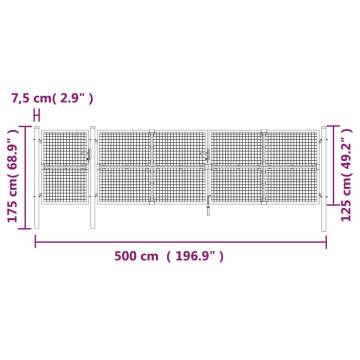 Mesh Garden Gate Anthracite 500x175 cm Galvanised Steel