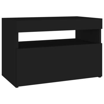 TV Cabinet with LED Lights Black 60x35x40 cm