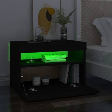 TV Cabinet with LED Lights Black 60x35x40 cm