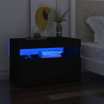 TV Cabinet with LED Lights Black 60x35x40 cm