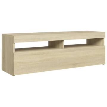 TV Cabinet with LED Lights Sonoma Oak 120x35x40 cm