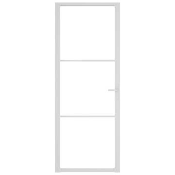 Interior Door 76x201.5 cm White ESG Glass and Aluminium