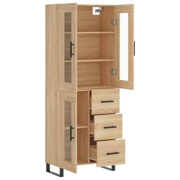 Highboard Sonoma Oak 69.5x34x180 cm Engineered Wood