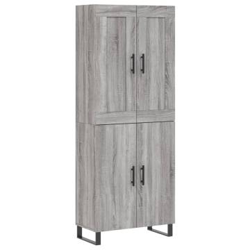 Highboard Grey Sonoma 69.5x34x180 cm Engineered Wood