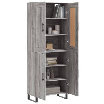 Highboard Grey Sonoma 69.5x34x180 cm Engineered Wood