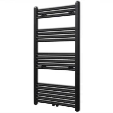 Black Bathroom Central Heating Towel Rail Radiator Straight 600x1160mm