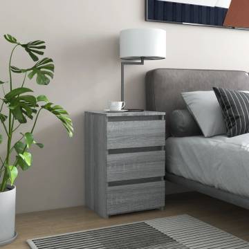 Bed Cabinet Grey Sonoma 40x35x62.5 cm Engineered Wood