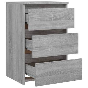 Bed Cabinet Grey Sonoma 40x35x62.5 cm Engineered Wood