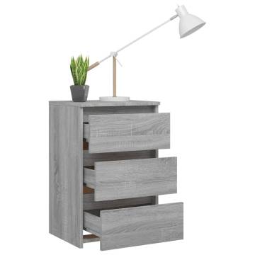 Bed Cabinet Grey Sonoma 40x35x62.5 cm Engineered Wood