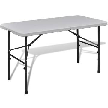 Foldable Garden Table 122 cm HDPE White