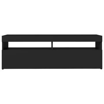 TV Cabinet with LED Lights Black 120x35x40 cm