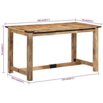 Dining Table 140x70x75 cm Solid Wood Mango