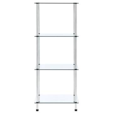 4-Tier Shelf Transparent 40x40x100 cm Tempered Glass