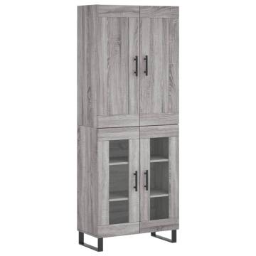 Highboard Grey Sonoma 69.5x34x180 cm Engineered Wood