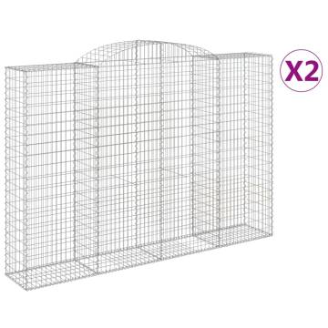 Arched Gabion Baskets 2 pcs 300x50x200/220 cm Galvanised Iron