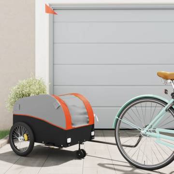 Bike Trailer Black and Orange 45 kg Iron