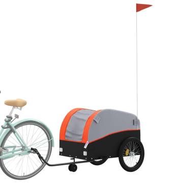 Bike Trailer Black and Orange 45 kg Iron