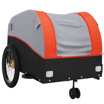 Bike Trailer Black and Orange 45 kg Iron