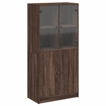 Highboard with Doors Brown Oak 68x37x142 cm Engineered Wood