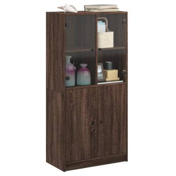 Highboard with Doors Brown Oak 68x37x142 cm Engineered Wood