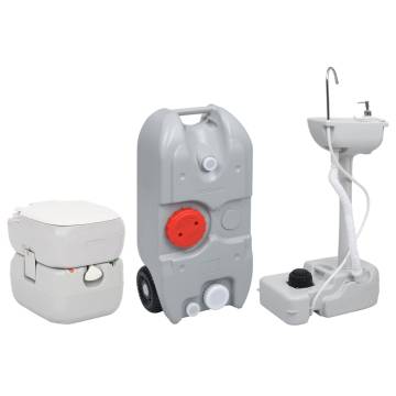 Portable Camping Toilet and Handwash Stand Set with Water Tank