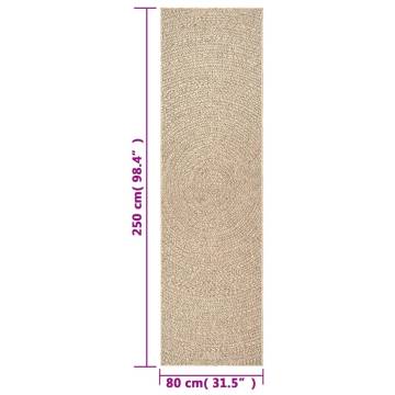 Rug ZIZUR 80x250 cm Jute Look Indoor and Outdoor