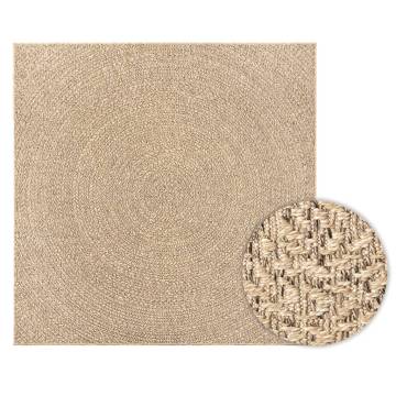 Rug ZIZUR 120x120 cm Jute Look Indoor and Outdoor