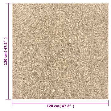 Rug ZIZUR 120x120 cm Jute Look Indoor and Outdoor