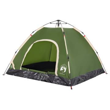 Camping Tent 3-Person Green Quick Release