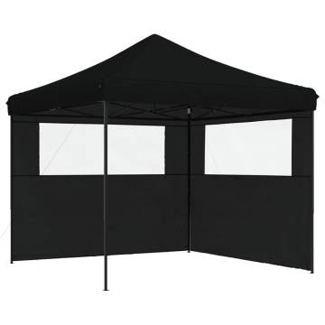 Foldable Party Tent Pop-Up with 2 Sidewalls Black