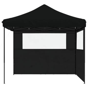 Foldable Party Tent Pop-Up with 2 Sidewalls Black