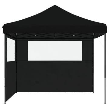 Foldable Party Tent Pop-Up with 2 Sidewalls Black